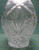 ABP Brilliant Hand Cut Etched Star Floral Lead Crystal Large Handled Basket Bowl