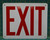 "Exit" Sign - White with Red Lettering - 10" x 8"