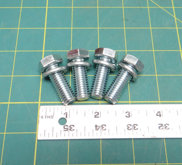 Lot of (4) 1/2" X 1 1/3" Stainless Steel Hex Bolt W/(4) 1/2" Split Lock Washers