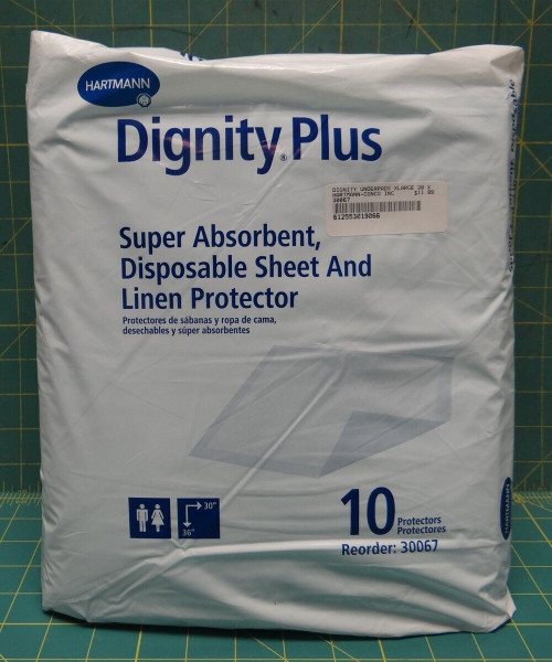 10pk Dignity Plus Absorbent Disposable Sheet and Linen Liners Underpad 30" X 36"