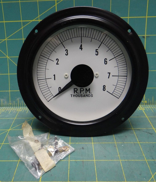 Metermaster Inc Electrical Tachometer P/N 460TN182398, 0 to 8,000 RPM, 5 1/2"