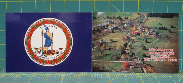 Set of 2 Vintage Virginia State Seal and Appomattox Court House Postcards
