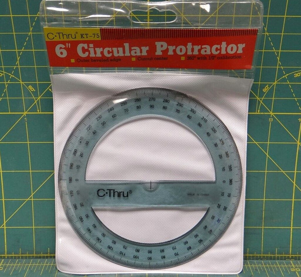 C-Thru 6" Circular Protractor 360 Degree with 1/2" Calibration KT-75
