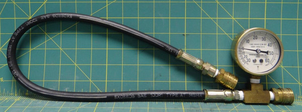 2.5” Marsh Compound Bronze Pressure Gauge (-30 to 60) With Weatherhead Hose 