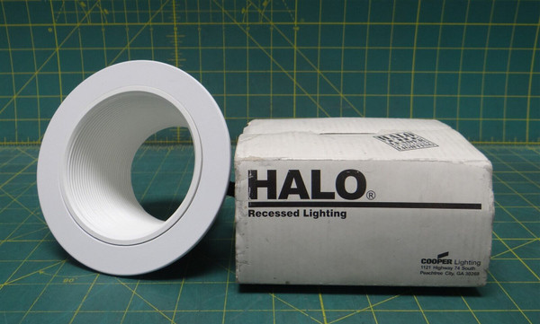 Halo 993 Series 4" White Recessed Ceiling Light Fixture Trim with Baffle