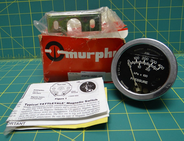 2.5" Murphy Swichgage Model 25PG-400-OS, 0-400 PSI, Q-11, 6620-01-196-7668