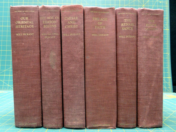 Will Durant "The Story of Civilization" Series Volume 1-6 Hardcover 1950-1961