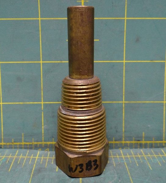 Weksler Class C Brass Thermowell W3b3 1/2, 3/4" NPT x 2" Stem