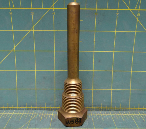 Weksler Class C Brass Thermowell W5b3 1/2, 3/4" NPT x 4" Stem
