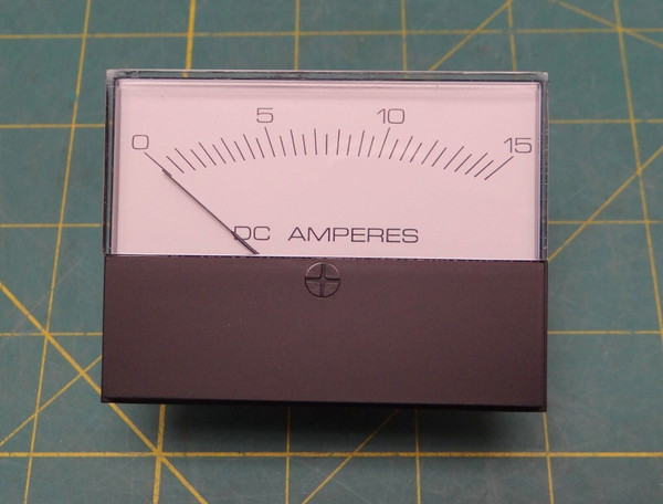 Modutec Panel Amp Meter 0 - 15 DC Amperes 2.20" x 2.27" P/N 2SDAA015 
