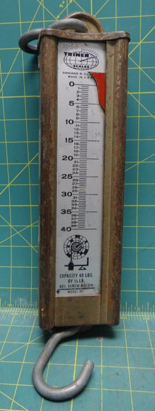 Vintage Triner Model 412 Forty Pound Hanging Scale 40 Lbs