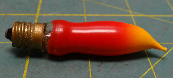 Vintage Christmas Decor Lamp Bulb Candle Light Orange Yellow Flame Taiwan