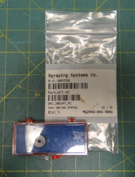 Spraying Systems Co. WI5-YC Nozzle Insert, 0.53" OD 0.12" ID 0.26" Height