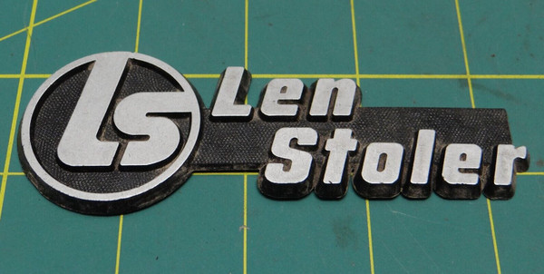 LS Len Stoler Ford MD Vintage Car Dealership Emblem 4-3/8" x 1-5/8"