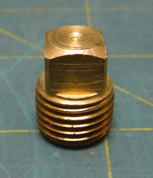 Square Head Plug Solid Brass Pipe Fitting 1/4" Male NPT 5/8" Length