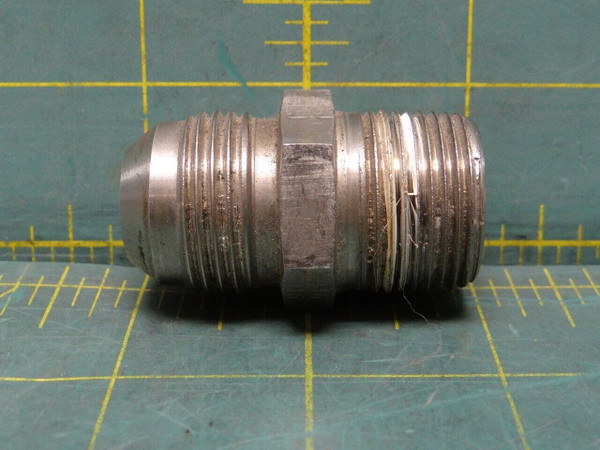 Hydraulic Hose Adapter: 5/8 JIC 37° Male Flare x 3/4" MNPT, Rigid, Straight