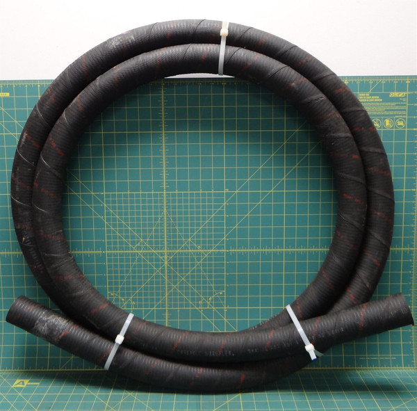 2" D x 16-1/2" L Black Marine Exhaust and Water Rubber Hose/ Tube 