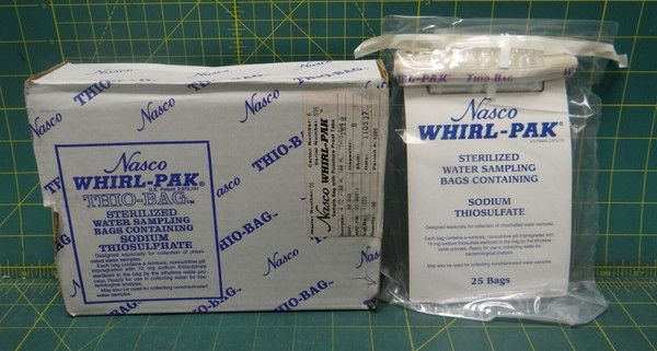 (Qty: 100) Nasco Whirl-Pak Thio-Bag 99100014 4 oz Sterilized Water Sample Bag 