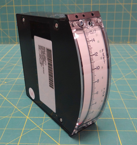 L-3 4980P1800-7 Vertical Panel Meter NSN 6625-01-299-3214 0 - 15.17 Feet Tons