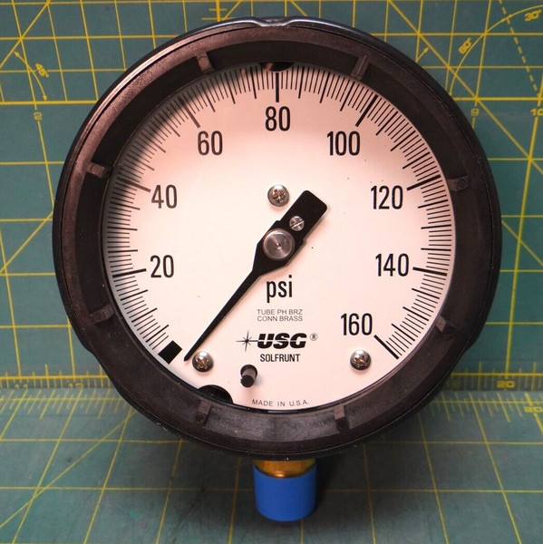 4 1/2" Ametek US Gauge 1980-150010 160 PSI 1/2" ANPT Bottom Connection w/o Box