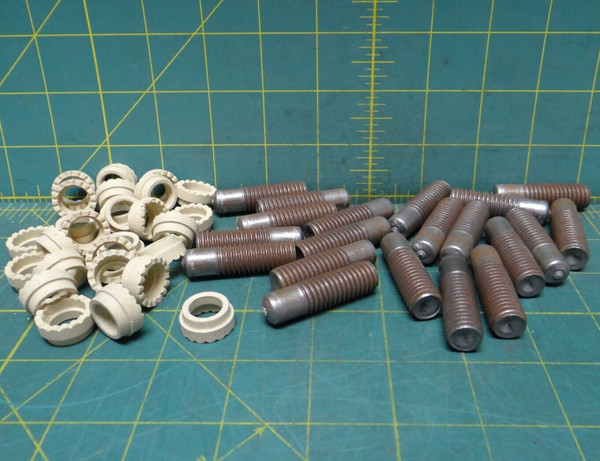 24 Pcs 1/2-13 x 1-3/4" Partially Threaded Arc Studs w/ Ferrule, Carbon Steel