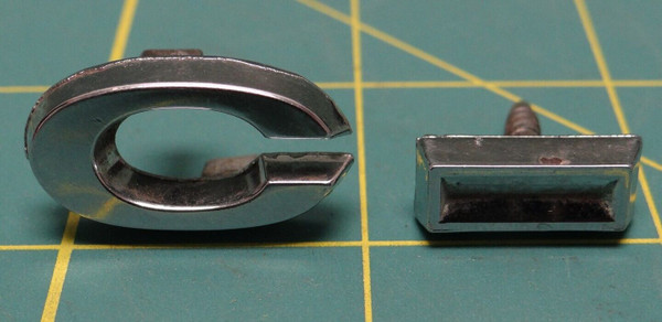 Classic Vintage Chrome 1970's Metal Letter/Hyphen "O" "-" Emblem P/N 01 92