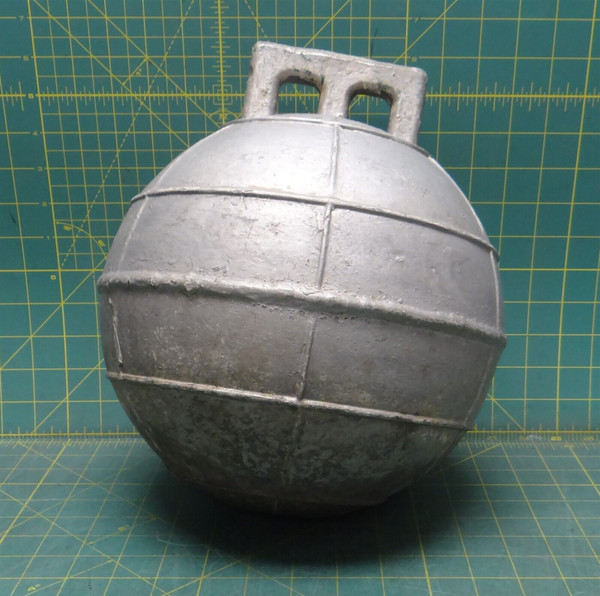 Vintage Nautical Cast Metal Ridged Deep Sea Buoy 9.5" Decorative Real Buoy