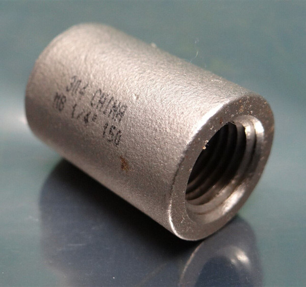 QTY: 2 Merit Brass Stainless Steel 304 Fitting 1/4" Coupling, Class 150