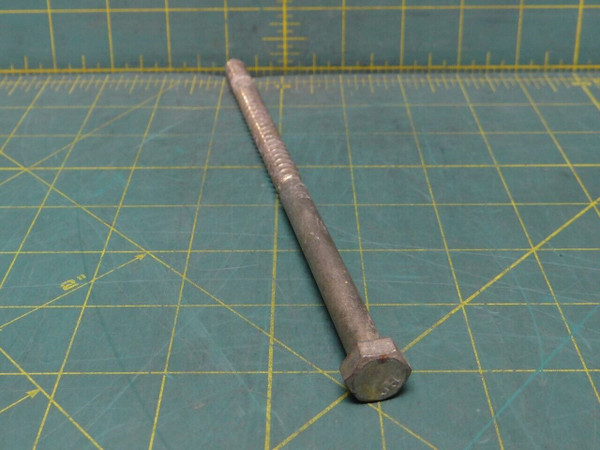 Zinc Plated Steel Hex Head Screw 3/8"-7 Thread, 7-3/4" Long, Partially Threaded