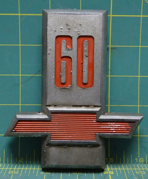 Vintage 60's Chevy Chevrolet Pickup Truck "60" Bowtie Emblem 1963 P/N 3818131