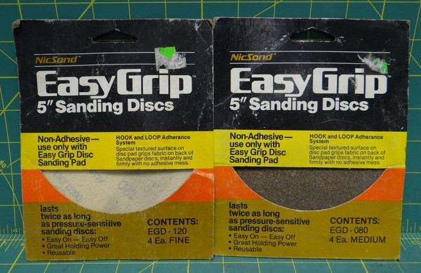 NicSand Easy Grip 5" Sanding Discs, Fine and Medium Grit, Qty: 8 Discs