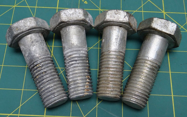 Lot of 4 Hex Head Bolts MD A325 1"- 8 x 2-3/4"