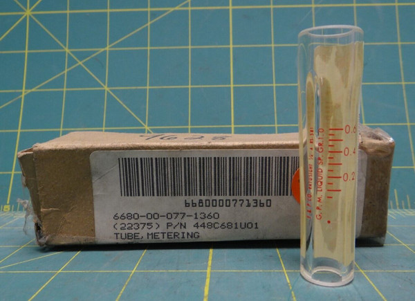 Fischer & Porter Ratosight Glass Tube (.05-.60 GPM), Replacement Tube 448C681U01
