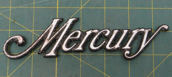Vintage 1974-1975 Mercury Metal Script Emblem Badge P/N D4GB-6542550-A