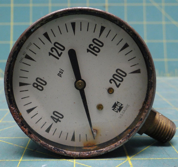 Vintage U.S. Instruments U.S. Gauge USG 200 PSI Dial No. 10902-1