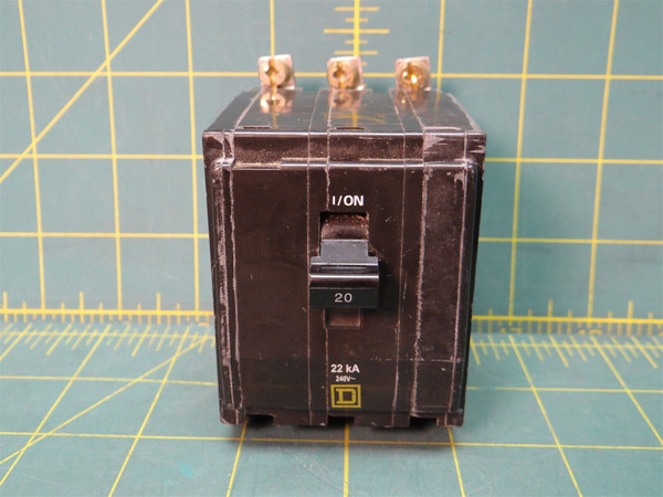 Square D QOB320 Circuit Breaker 20 Amps 3 Pole 120/240 Vac At 50/60 Hz