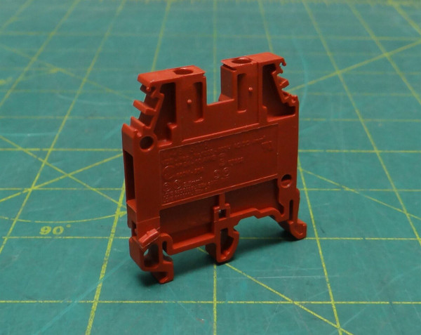 Red Entrelec M4/6 5116 Rail Mount Terminal Block, 600 Volt, 25 Amp, 10-24 AWG