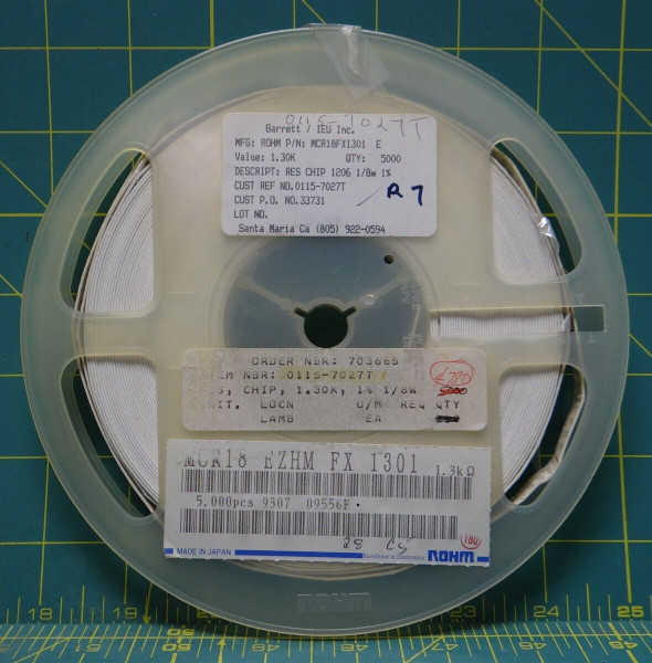 1.30K Ohm Fixed Chip Resistor 1206 1/8w 1% Tolerance P/N MCR18FX1301 E