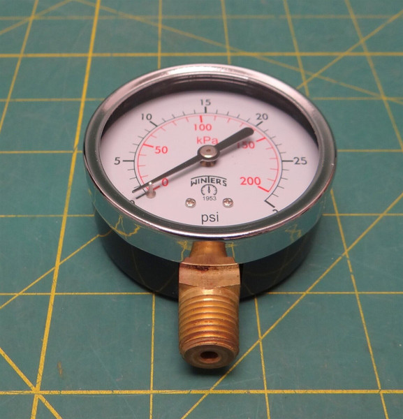 Winters E212 Economy Pressure Gauge 0 - 30 PSI 1/4" NPT 2.5"-Dial 