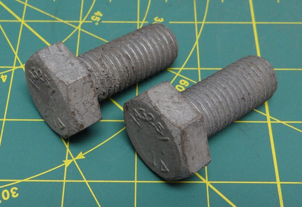 Lot of 2 Hex Head Bolts Fully Threaded Grade 5 A325 3/4"-10 x 1-3/4"