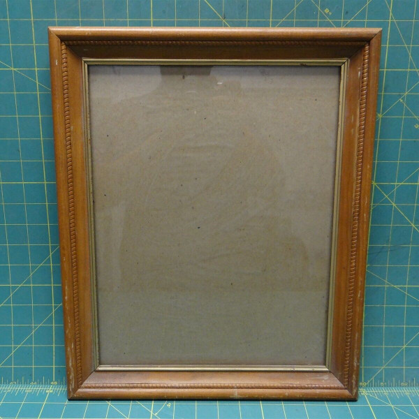 1970's Mid-Century Modern Carved Brown Picture Frame Fits 11x14 Photos
