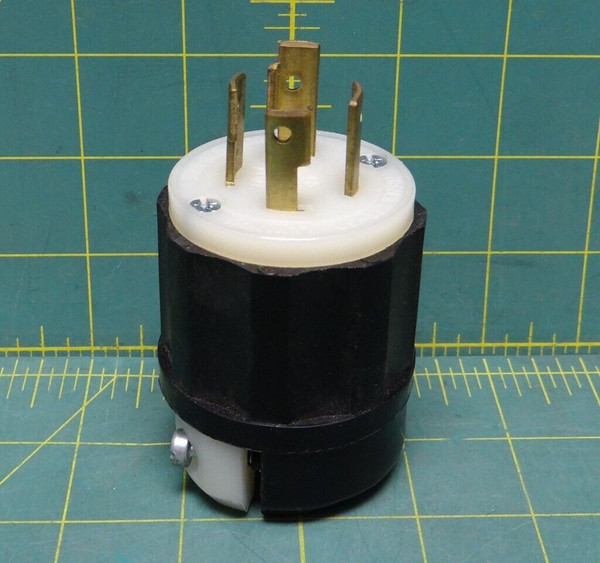 Leviton 2711 Locking Plug, 30 Amp, 125/250 Volt Industrial Grade - Black & White