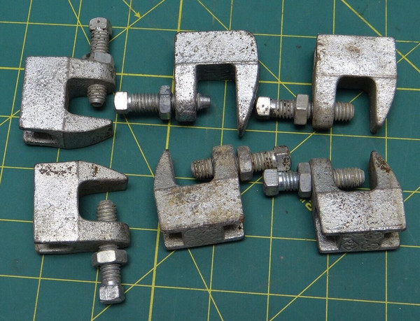 6 Piece Lot Beam Clamps 3/8"