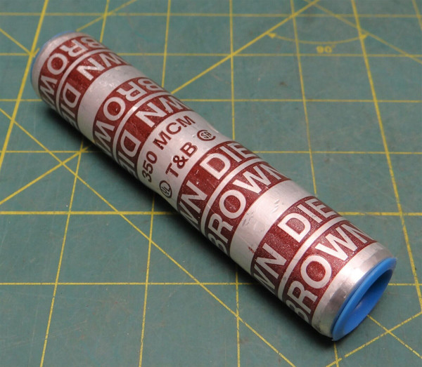 Thomas & Betts Long-Barrel Splice AL9CU 350 kcmil Wire Gauge Die Code 87H Brown