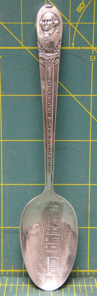 WM Rogers Mfg Co Silver Plate George Washington Mount Vernon Commemorative Spoon