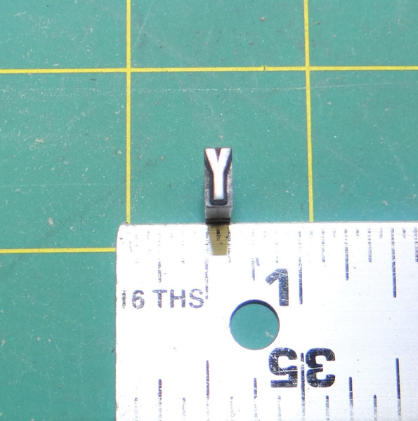 (1) Letter "Y" Vintage Metal Typeset Letterpress Block 'Gothic Bold' 18pt. font