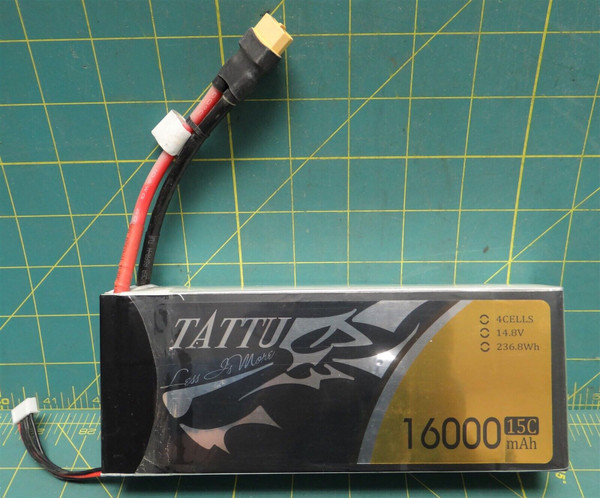 Tattu 15C 4S 4 Cell 14.8V 236.8Wh 16000mAh Lipo Rechargeable Battery Pack for RC
