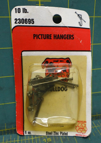 6 Pack Bulldog Picture Frame Hangers Zinc Plated Steel 10 Pound Item # 230695