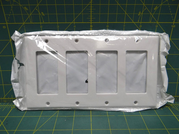 Leviton 80412-W 4-Gang Decora Electrical Wall Plate, GFCI (White)