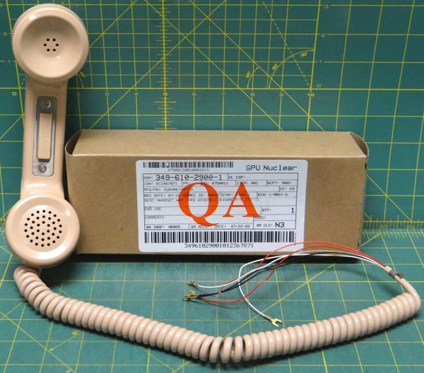New Dukane Handset and Cord Assembly Intercom P/N 257-73